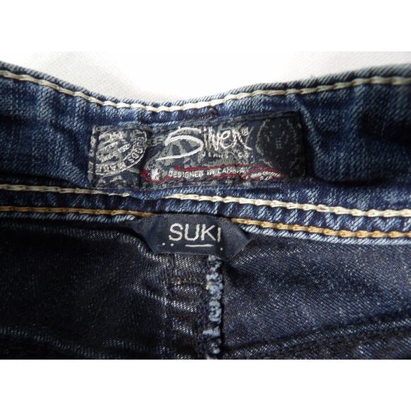 Suki Mid Slim Boot Jeans 26x31 Dark Wash Jewels Bling Pockets Y2K Rockabilly Vtg - Picture 11 of 16